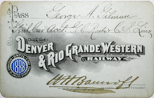 DENVER & RIO GRANDE WESTERN RY PASS