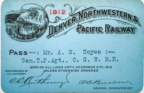 DENVER NORTHWESTERN & PACIFIC RY PASS