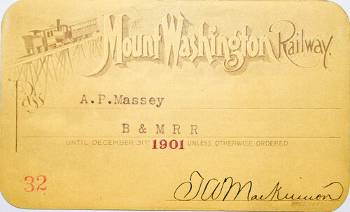 MOUNT WASHINGTON RY PASS