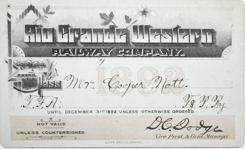 RIO GRANDE WESTERN RY PASS