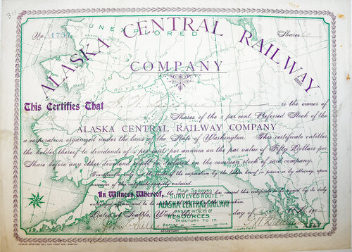 ALASKA CENTRAL RAILWAY STOCK