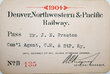 DENVER NORTHWESTERN & PACIFIC RY PASS