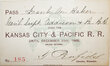 KANSAS CITY & PACIFIC RR PASS