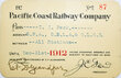 PACIFIC COAST RY CO PASS