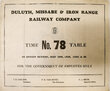DULUTH MISSABE & IRON RANGE TIMETABLE