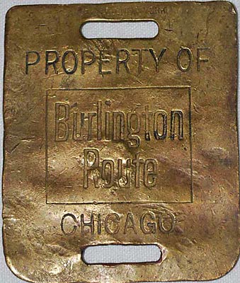 BURLINGTON ROUTE BAGGAGE TAG