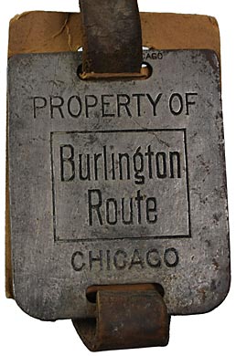 BURLINGTON ROUTE BAGGAGE TAG