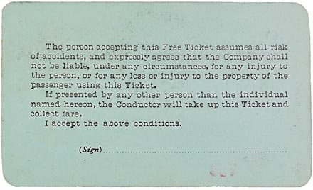 ATLANTIC & PACIFIC RAILROAD COMPANY PASS