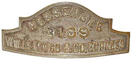 WELLS FARGO & CO EXPRESS MESSENGER 3189 CAP BADGE