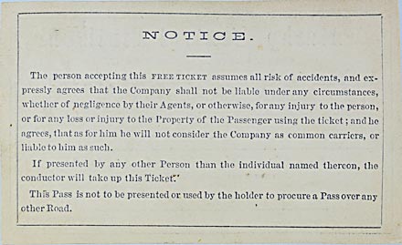 KENTUCKY CENTRAL RAILROAD PASS