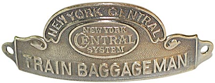 NEW YORK CENTRAL SYSTEM TRAIN BAGGAGEMAN BADGE
