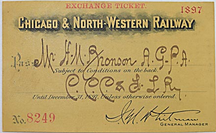 CHICAGO & NORTH-WESTERN RAILWAY PASS