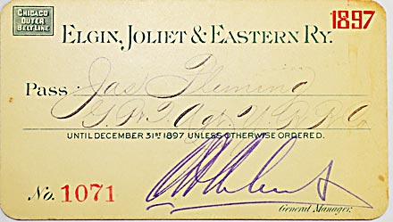 ELGIN JOLIET & EASTERN RY PASS