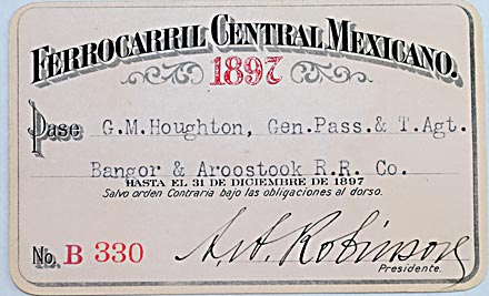 FERROCARRIL CENTRAL MEXICANO PASS
